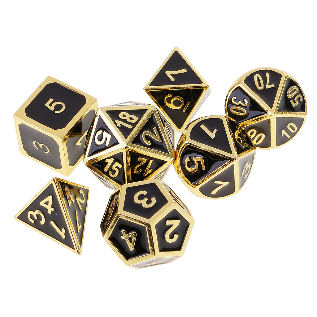 7PCS Metal Polyhedral Dice D4-D20 for Dungeons and Dragons Game/&Dice Cup #1