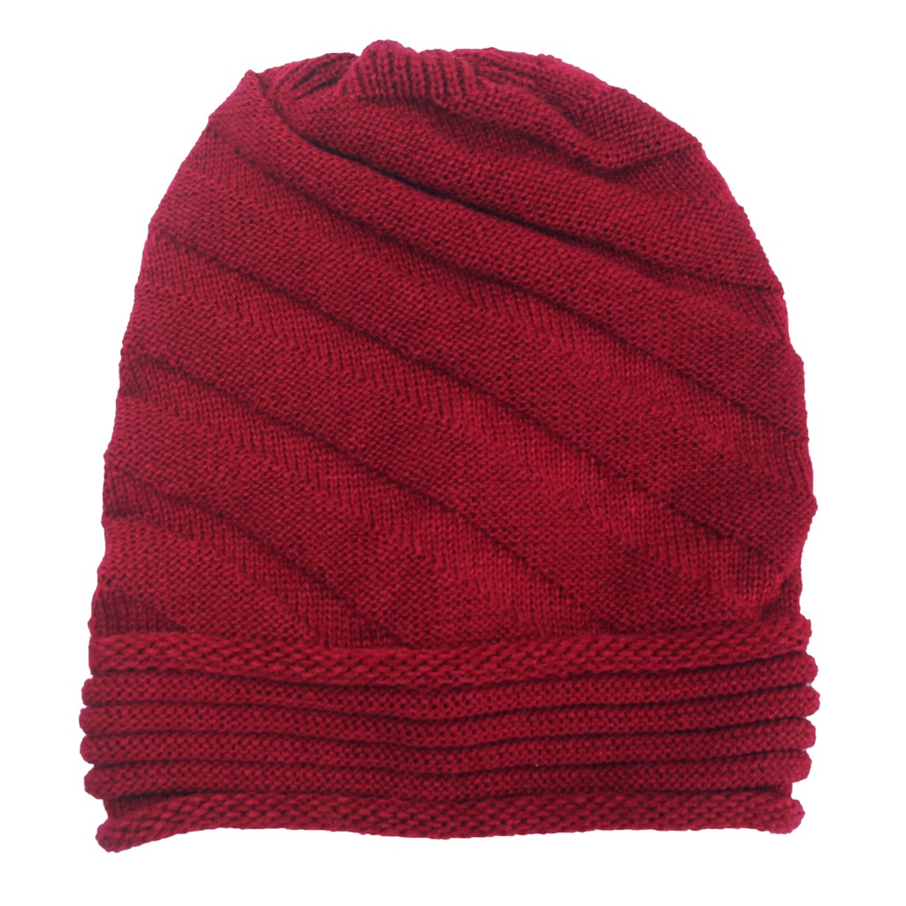Red Spliced Horse Knit Cap Beanie Hat Skull for Mens