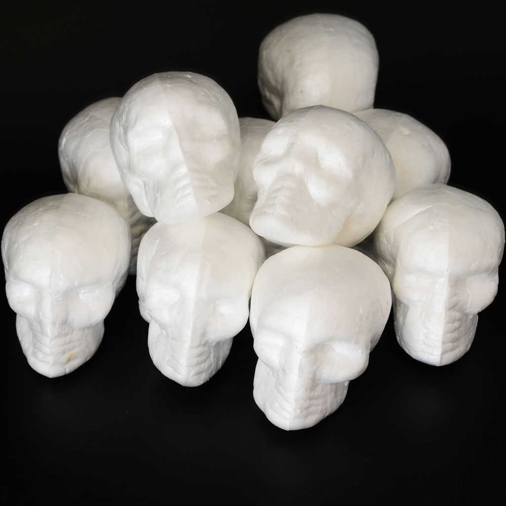 30 Pieces Halloween Skull Pumpkin Styrofoam Ornaments Party Decor DIY Kid Craft