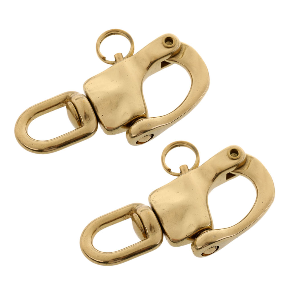 Durable Brass Fixed Eye Spring Snap Hook for Marine Boat Yacht Kayak Sailing 