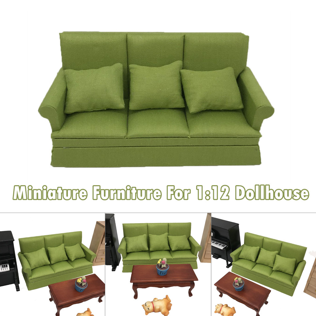 Cushions For Dollhouse Decor 1:12 Miniature Furniture Living Room Bench Couch
