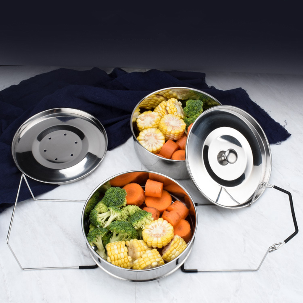 Stackable Steamer Insert Pans Compatible with Accessories or Pressure Cooker Accessory, 19x13cm