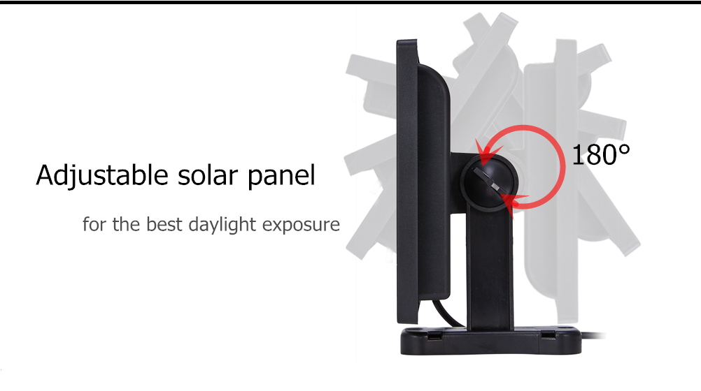 Luz Solar LED con Panel Solar Separable, reflector de cable de 16 pies