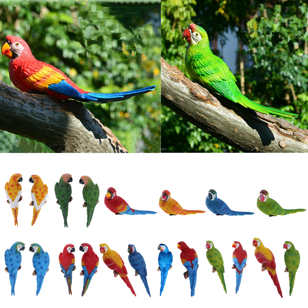 Outdoor Realistic Parrot Tree Hanging Bird Model Kid Toy Garden Wedding Decor 