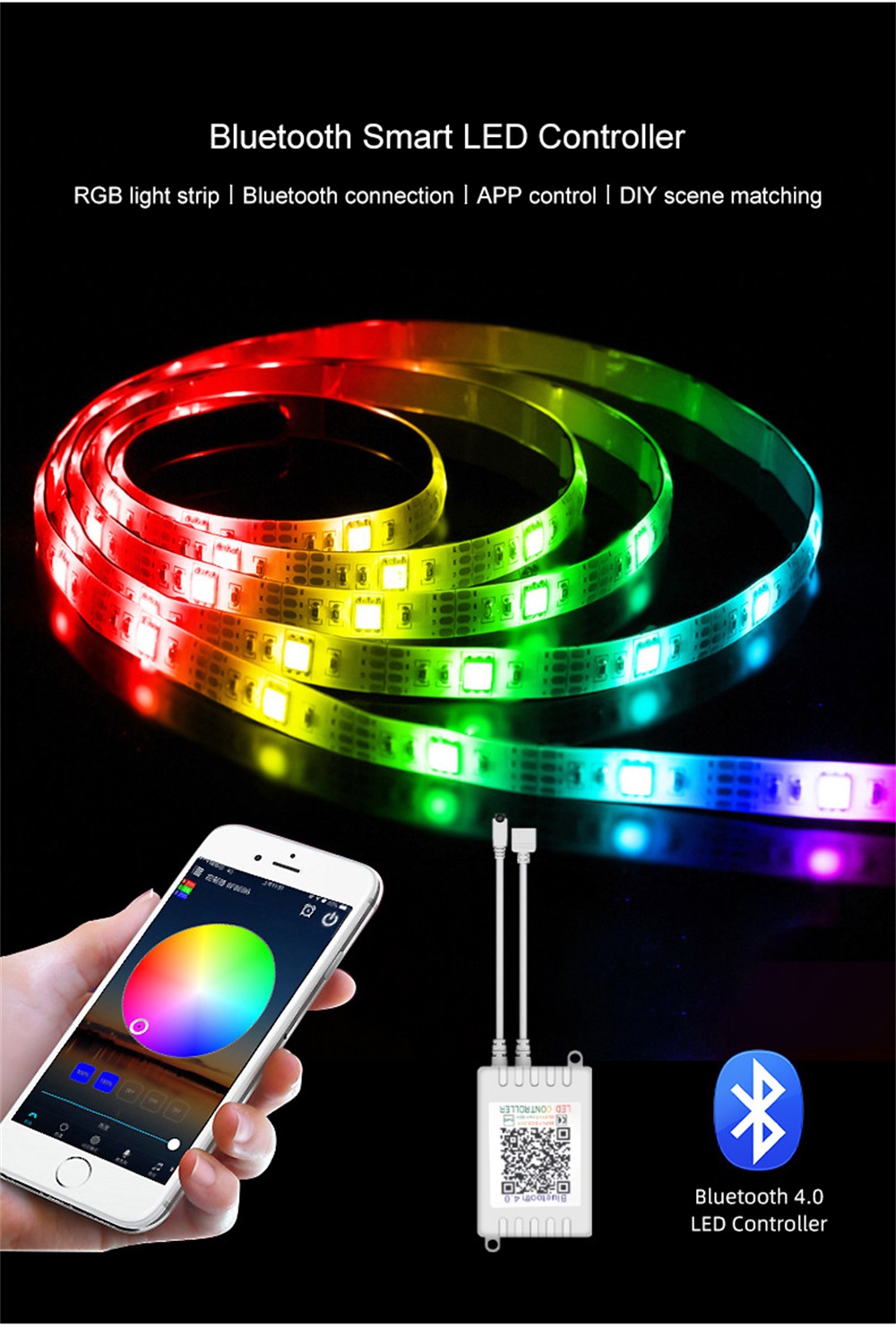 LED Light Strip Safety 5050 RGB LED Strip Combo Bluetooth Smart LED