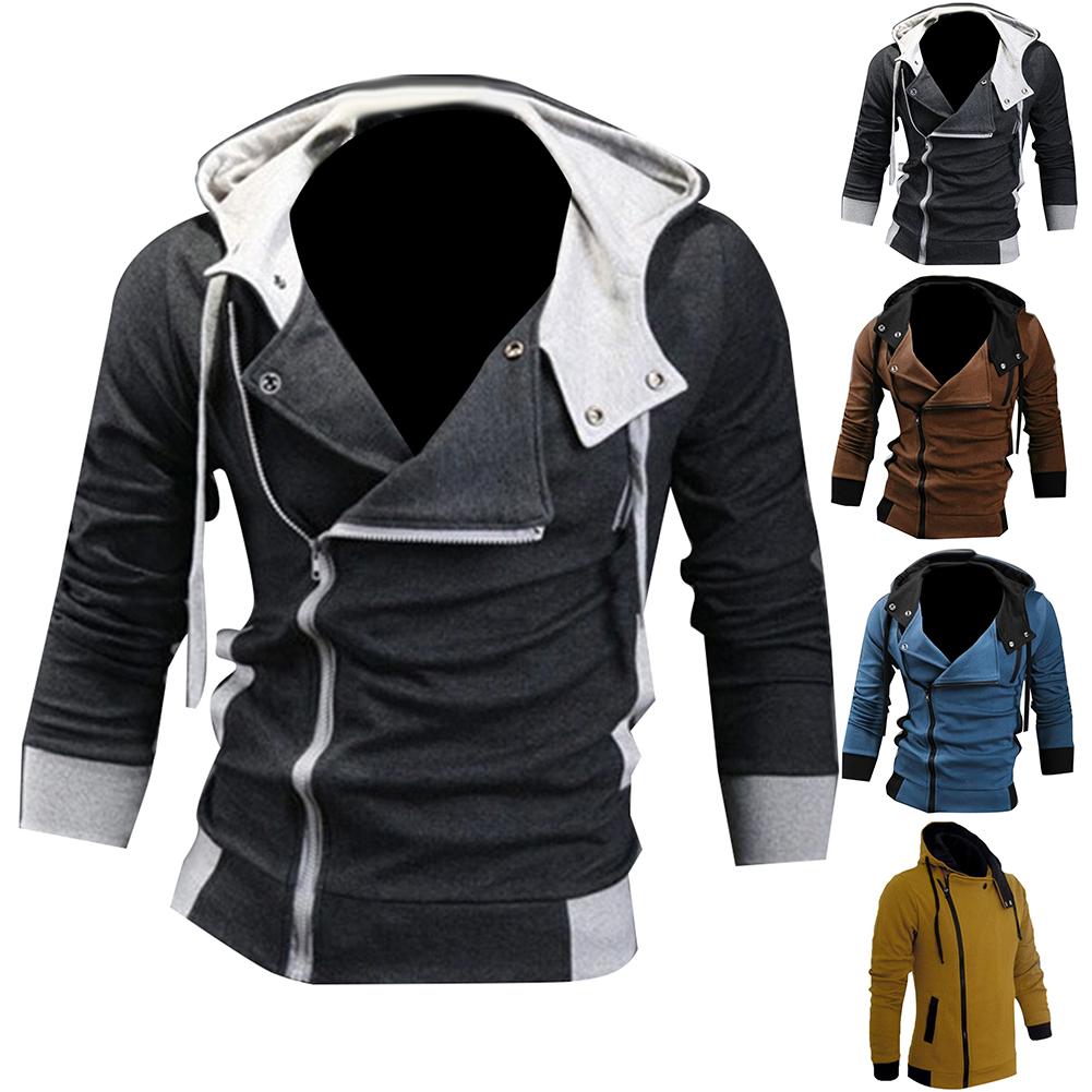 mens side zipper hoodie jacket