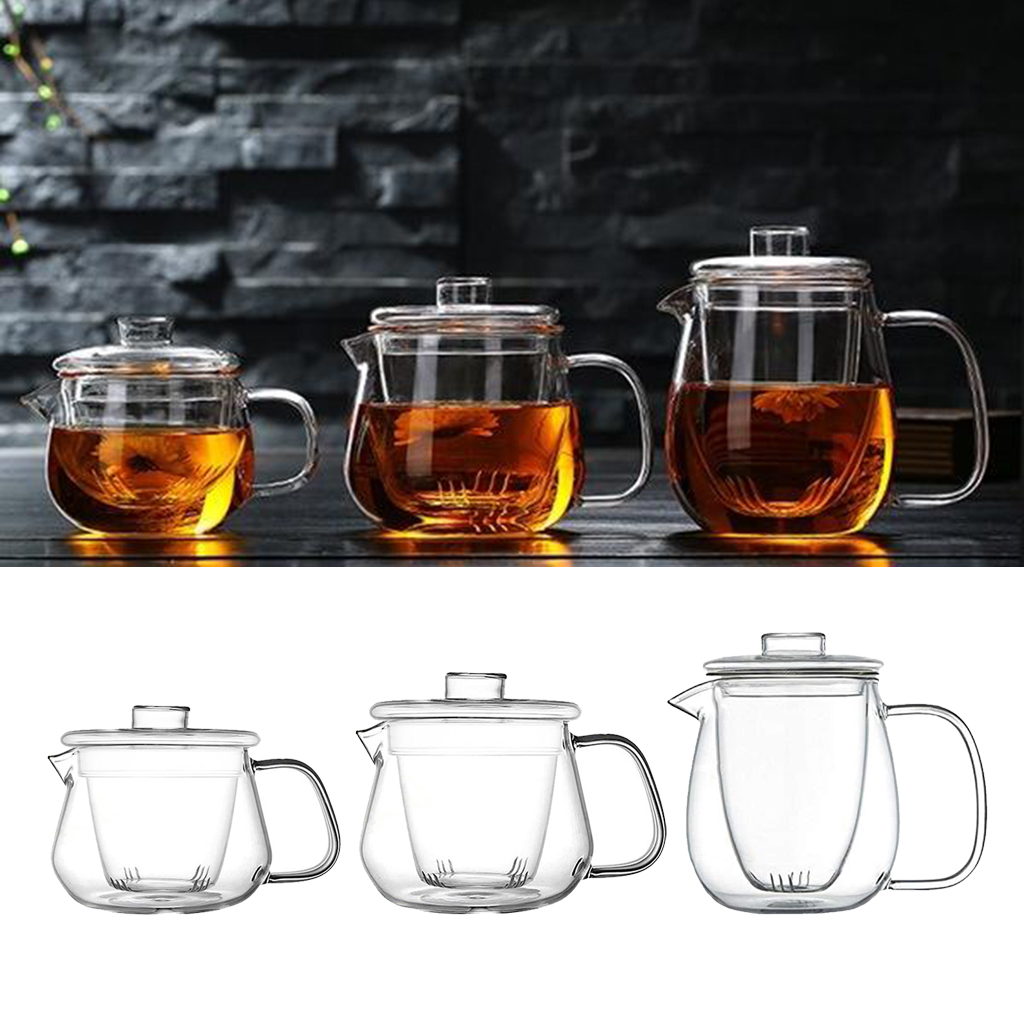 Clear Glass Teapot Kettle Tea Pot with Removable Infuser Dishwasher