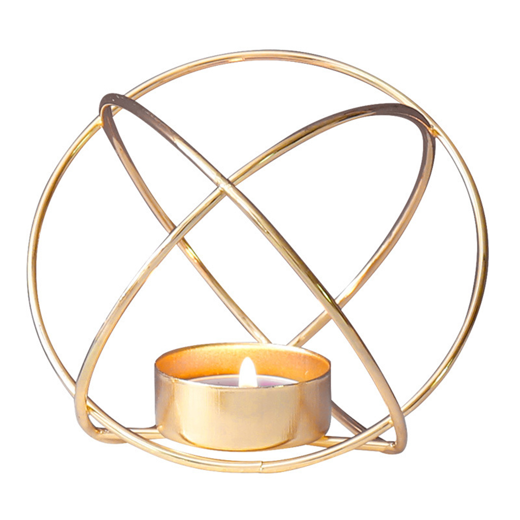 VINTAGE COPPER 3D GEOMETRIC wire candle tealight holder wedding decor gold 