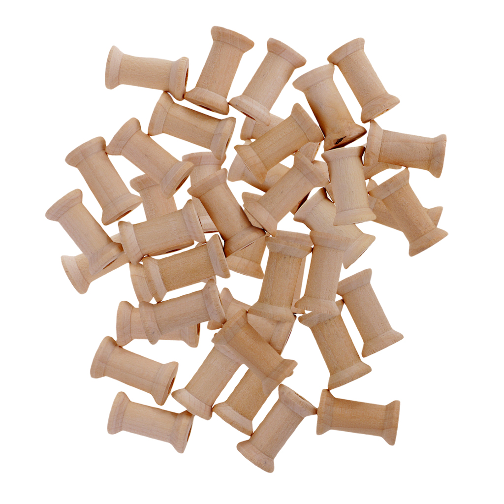 Lot of 100 Large Wooden Wood Hand Crafts Thread Spool Craft Bird Toy Parts New 