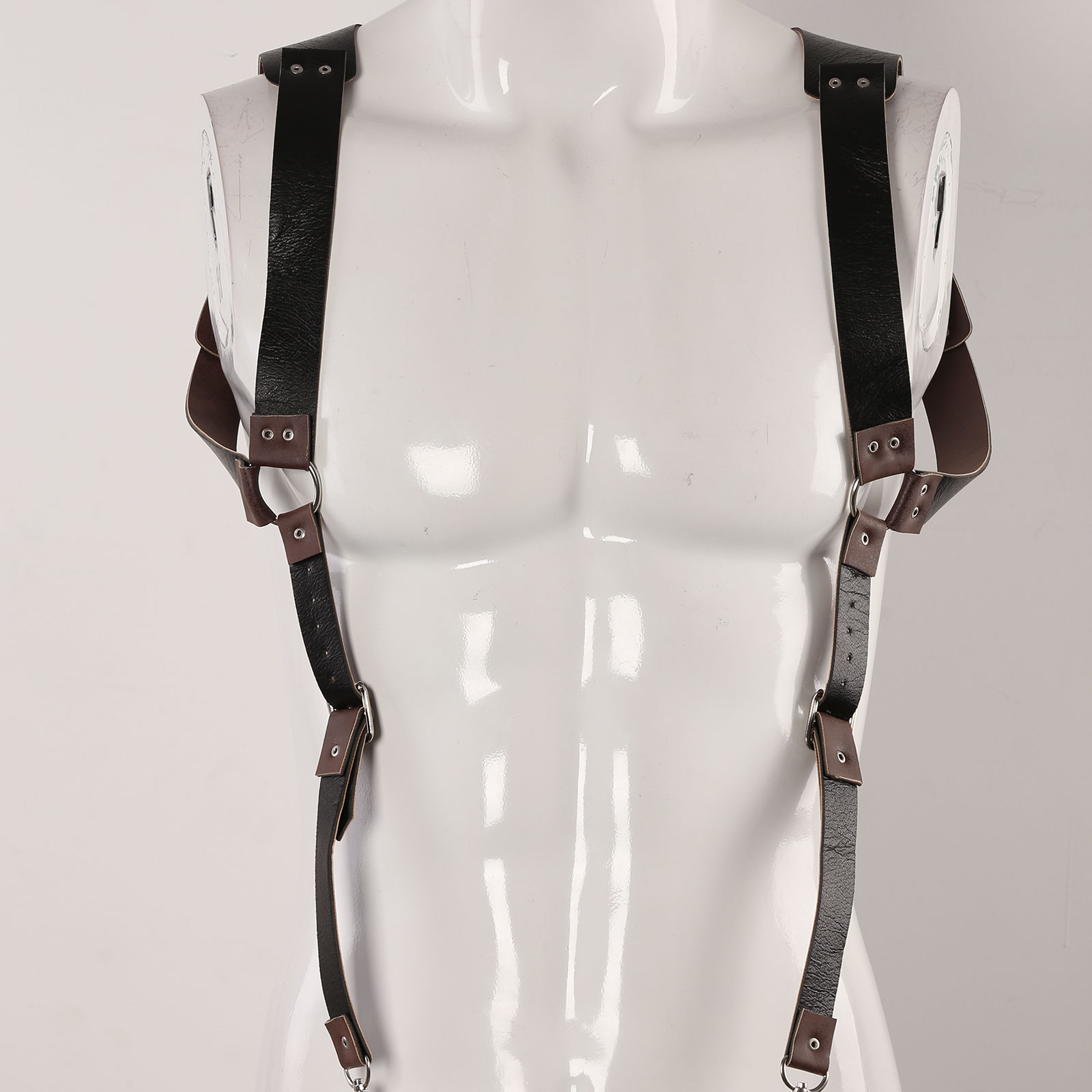Men Women Leather Suspenders Braces Medieval Renaissance Adjustable Buckle Hook