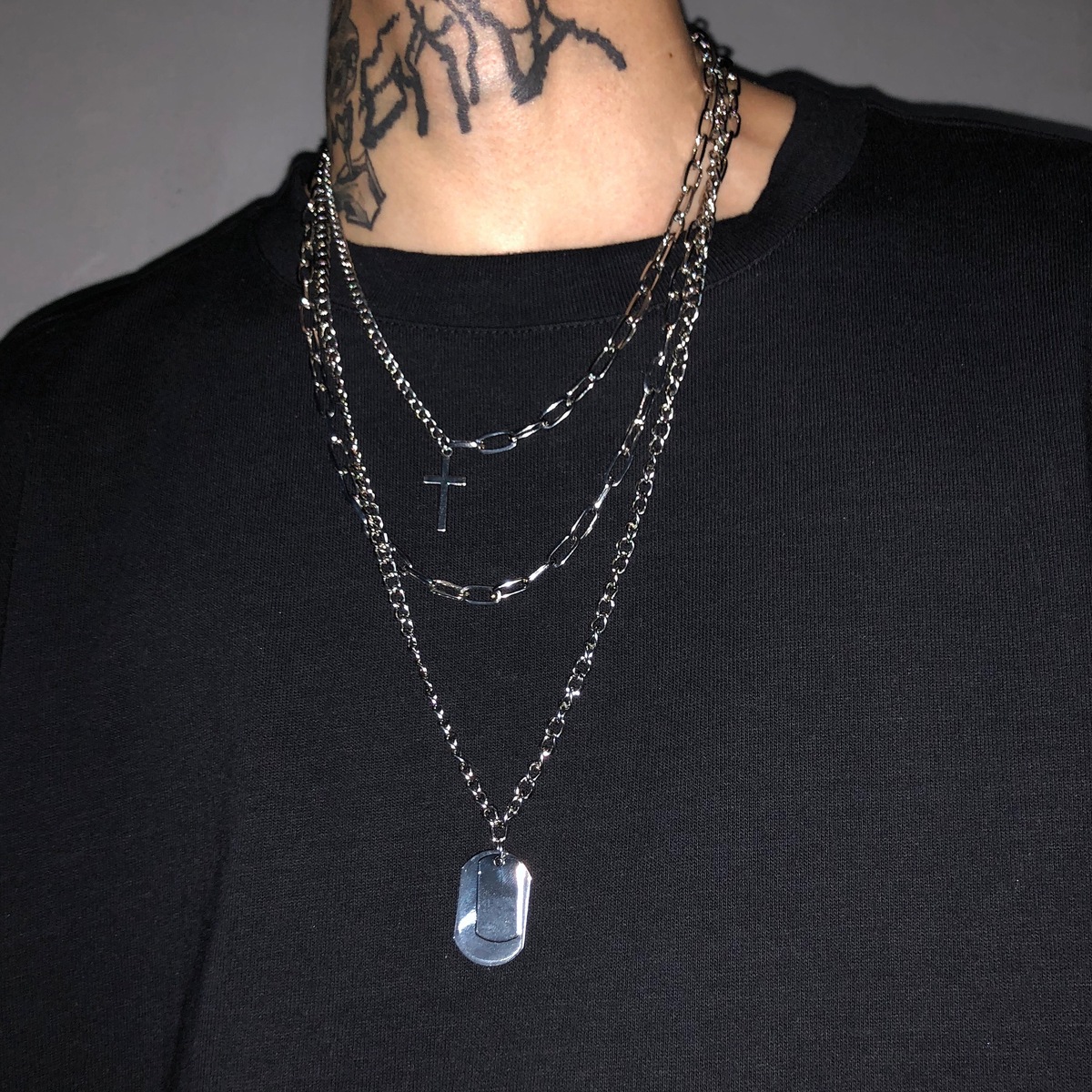 EUEAVAN Geometric Heart Stainless Steel Pendant Metal Punk Fashion Necklace with Adjustable Chain for Men Women EUEAVAN Geometric Heart Stainless Steel Pendant Metal Punk Fashion Necklace with Adjustable Chain for Men Women