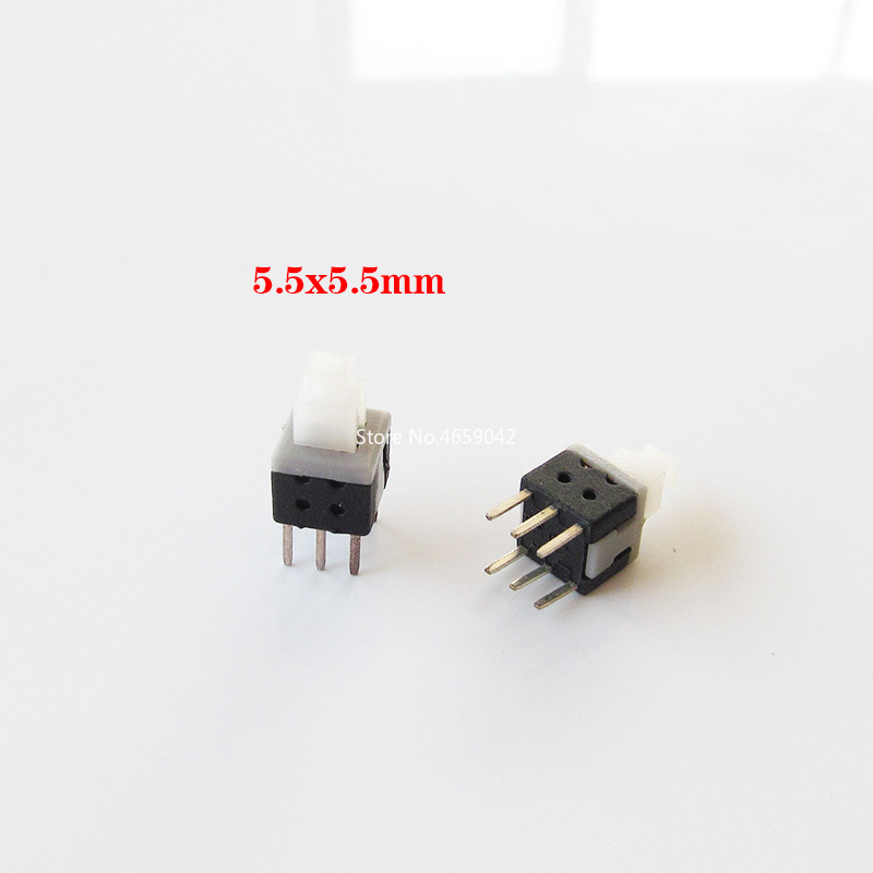 10pcs Square 8x8mm 6 Pin DPDT Mini Push Button Self-locking Multimeter Switch ZD