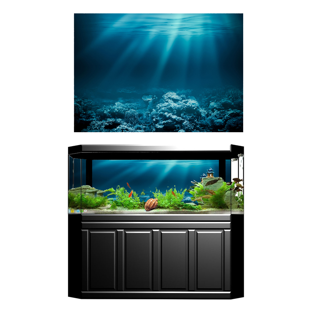 Outer Space Balacoo Fish Tank Background Aquarium Background Decoration 3D HD Realistic Murals Clings Sticker