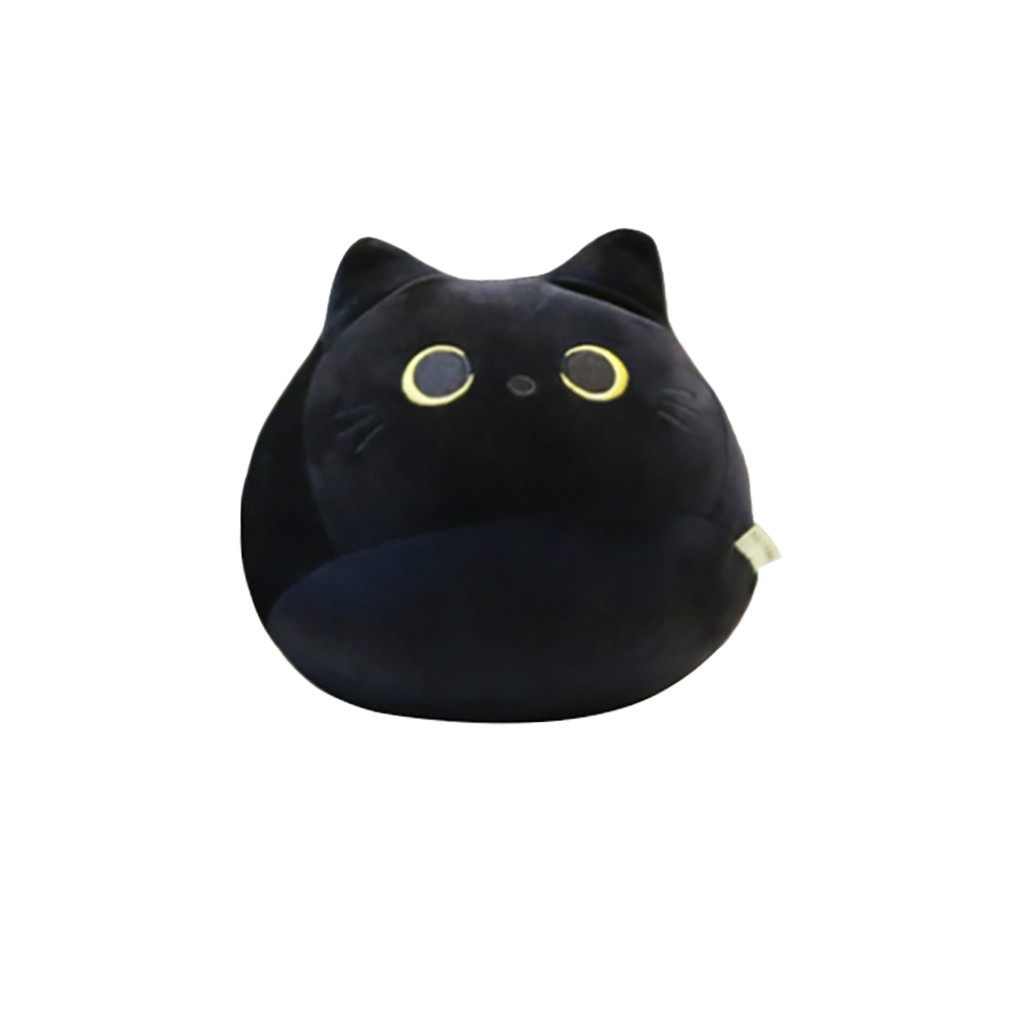 fat black cat stuffed animal