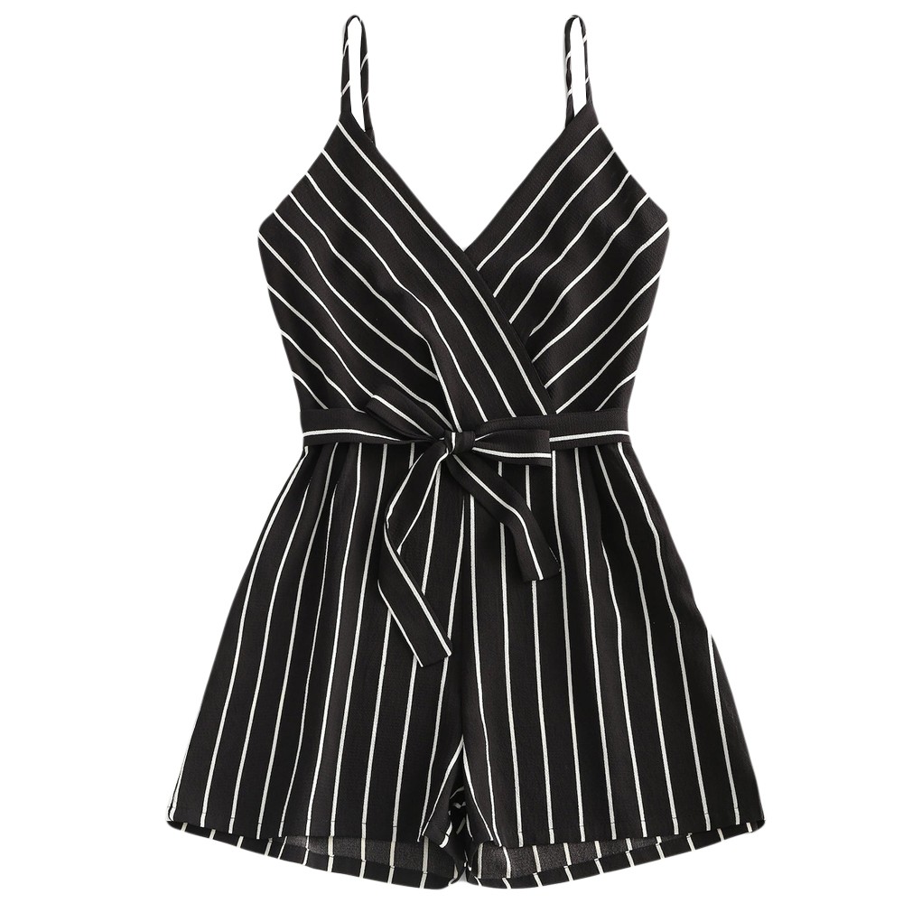 striped romper shorts