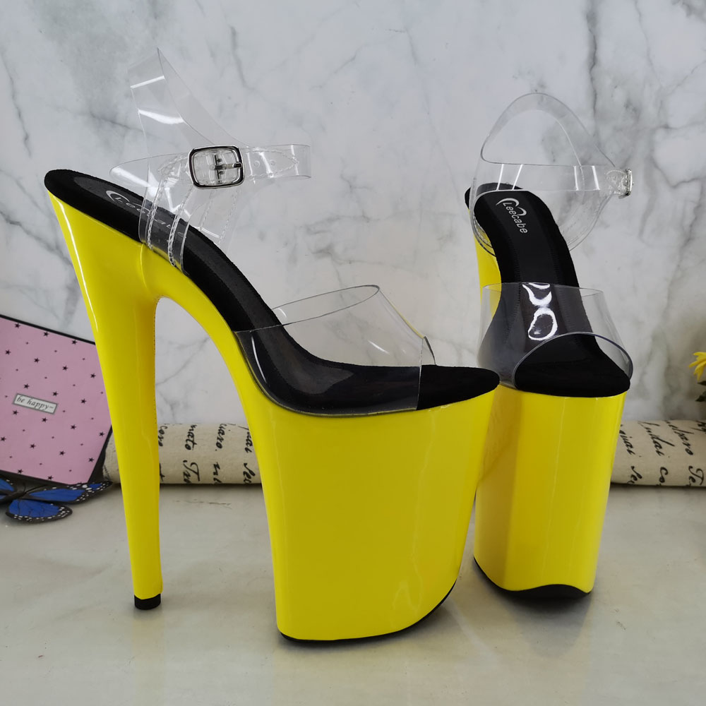 Leecabe 9inches Yellow Platform Shoes Sexy Dance Shoes 23