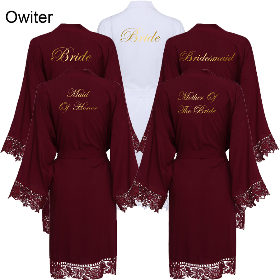 burgundy bridesmaid robe