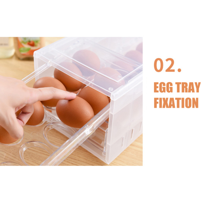 Organizador de huevos para 24 huevos con doble capa 25 x 18.5 x 11 cm amarillo Hanwuo