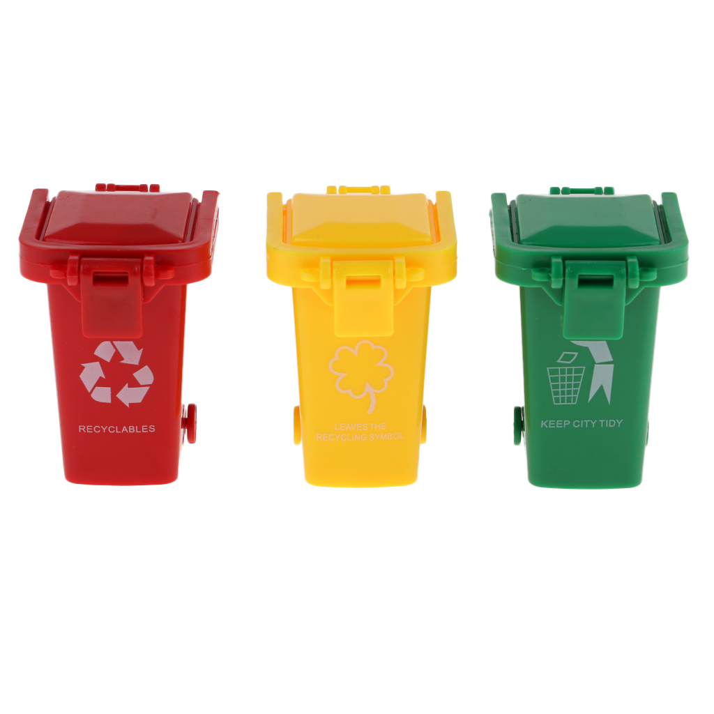 Details about   Curbside Trash Recycle CanSet Pencil Cup Holder garbage Truck Cans1 