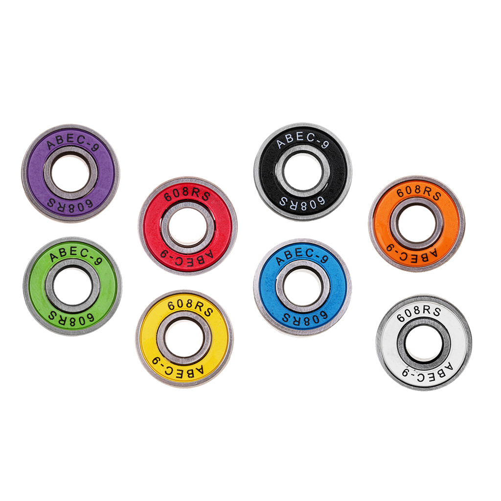 8 Pack ABEC-9 Skateboard Bearing 8x22x7mm for Longboard/Inline/Hockey/Roller 