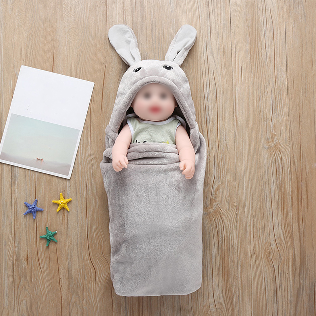 newborn baby boy girl cute cartoon plush receiving blanket