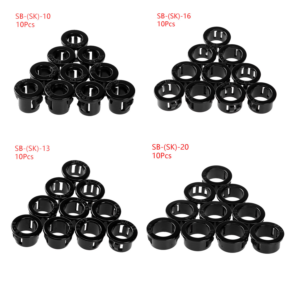 Description Picture 2 of item10Pcs Plastic Wire Grommet Gaskets Clamp Desk Wire Inlet Outlet Seal Ring Hole Plug Cover Cable Rack Holder Protector