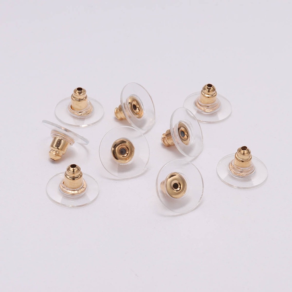 100pcs 6*11mm Rubber Ear Stud Earring Backs Stopper For DIY Jewelry Findings