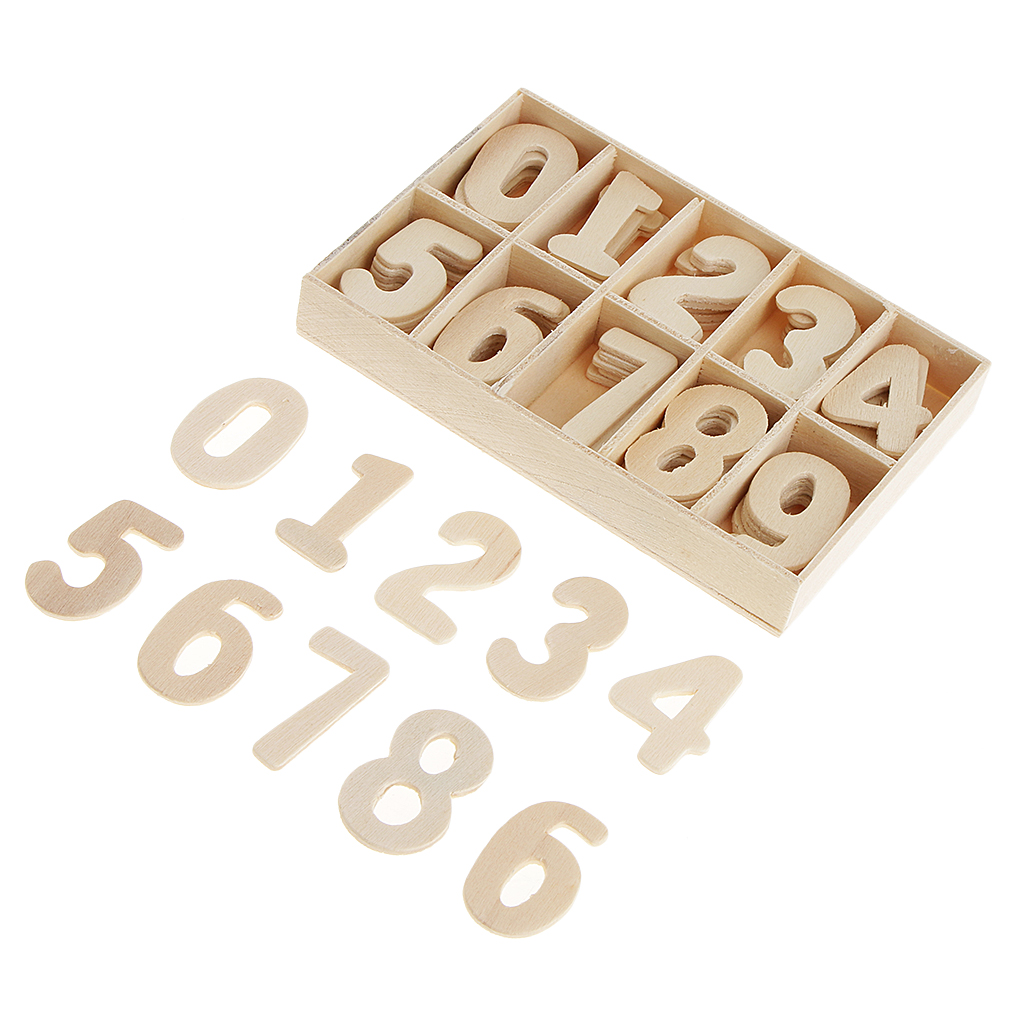 Wooden 0-9 Numbers Embellishments Arts Crafts Birthday Party Home Wall Decor