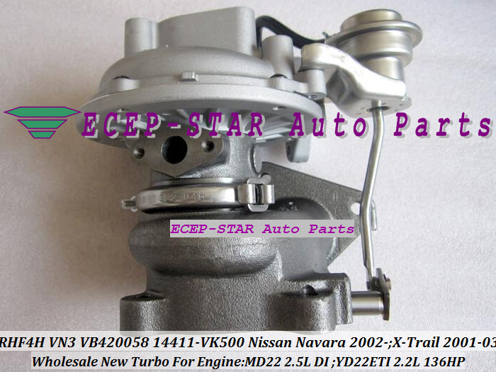 RHF4H VN3 VB420058 14411-VK500 TURBO Turbocharger For NISSAN Navara 2.5DI X-Trail MD22 2.5L YD22ETI 2.2L 136HP (4)