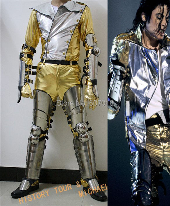 MJ Michael Jackson History Tour Concert Golden Suit Uniform cosplay costume ：