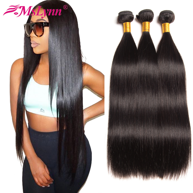 Straight Hair Bundles Brazilian Hair Weave Bundles Human Hair Bundles 4 or 3 Bundles Non Remy Hair Extensions Natural Black