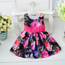 Summer New Cotton Print Floral Baby Girls Dress Kids Clothes Children Princess Party Dresses for Girls vestido infantil