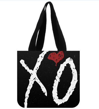 Women Handbags Custom The Weeknd XO Black Canvas Tote Bag Shoulder bag ...