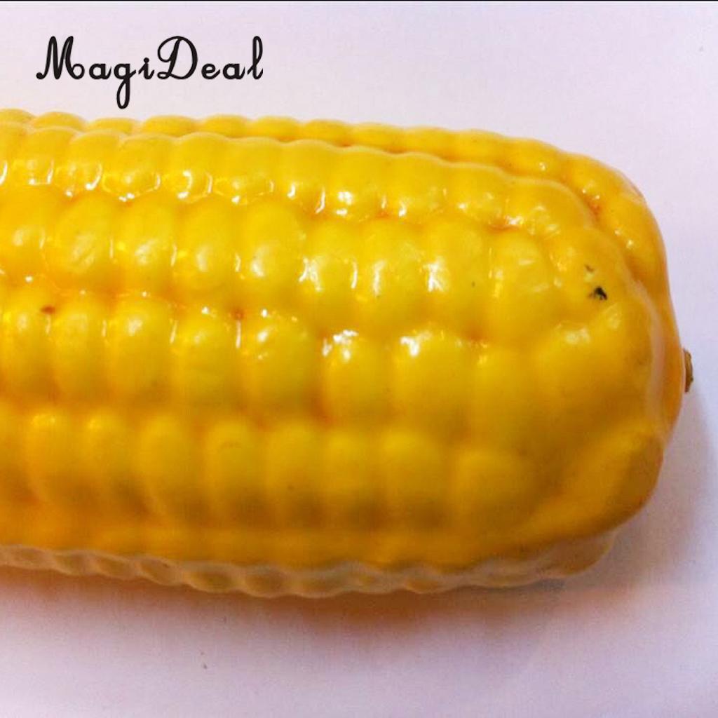 MagiDeal Realistic Fake Corn Artificial Decorative Vegetables Home Kitchen Decor Vintage Rubberized Plastic Corn