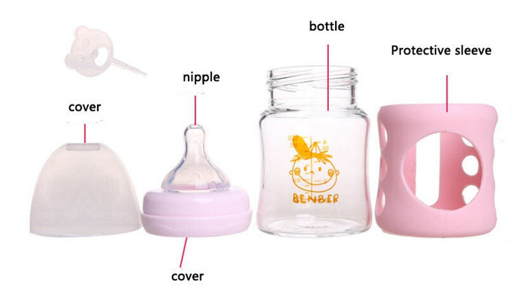 Thermostability Glass Baby Milk Bottle With Wide Mouth Nuk Baby Feeding Bottle 120ml Small Feeder Kit Mamadeiras Nuk For Kids (3)