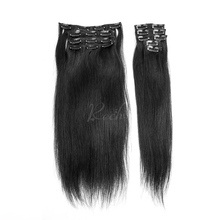 Remy Virgin Brazilian Hair Clip In Extensions 120G Clip In Brazilian Hair Extensions 1B Black Clip