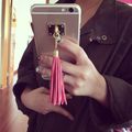 Cystal Clear Metal Tassel Charm Fashion Skin Cover Case Protector For iphone 6 6plus Case Cute