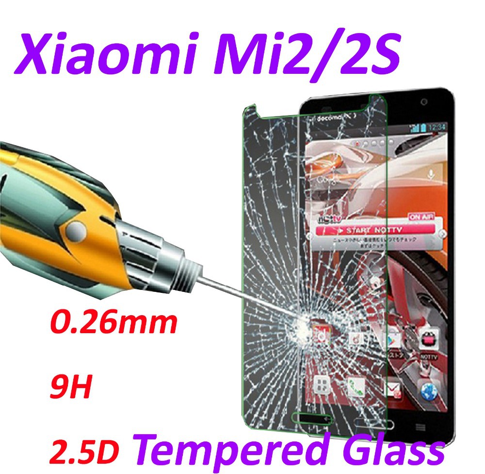 0 26mm 9H Tempered Glass screen protector phone cases 2 5D protective film For Xiaomi Mi2s