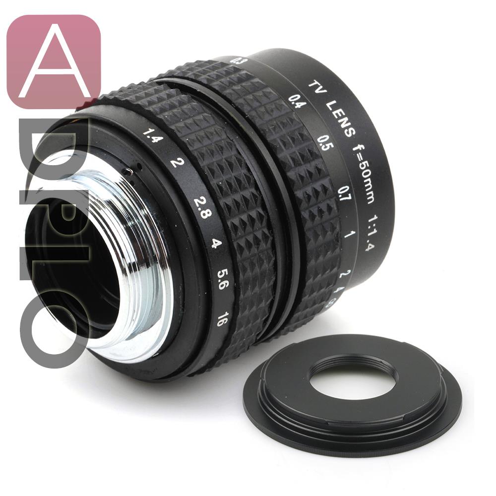 50mm f1.4 C mount Lens + C-Micro M4/3 / NEX / N1 / Pentax Q /Fuji / M M2 Adapter Ring For S.ony Pentax Camera