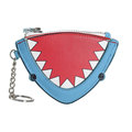 Trendy Chin Shark Print Key Chain 2016 New Fashion Contrast Color Zipper Coin Purse Women Designer