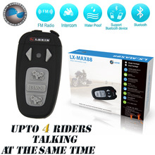 Updated Version!!For 4 rider together!!!1500M Motorcycle capacete BT Bluetooth Interphone Headsets Helmet Intercom with FM Radio