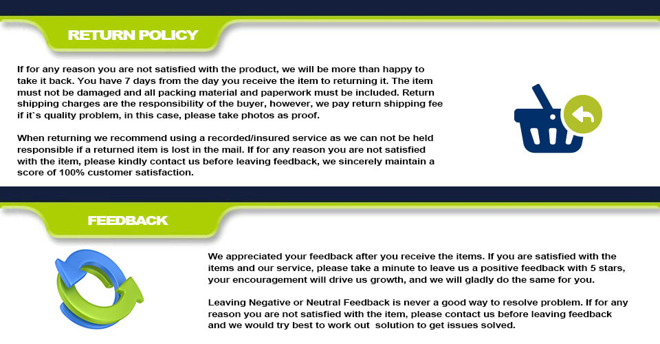 fairiland store footer(RETURN POLICY FEEDBACK)