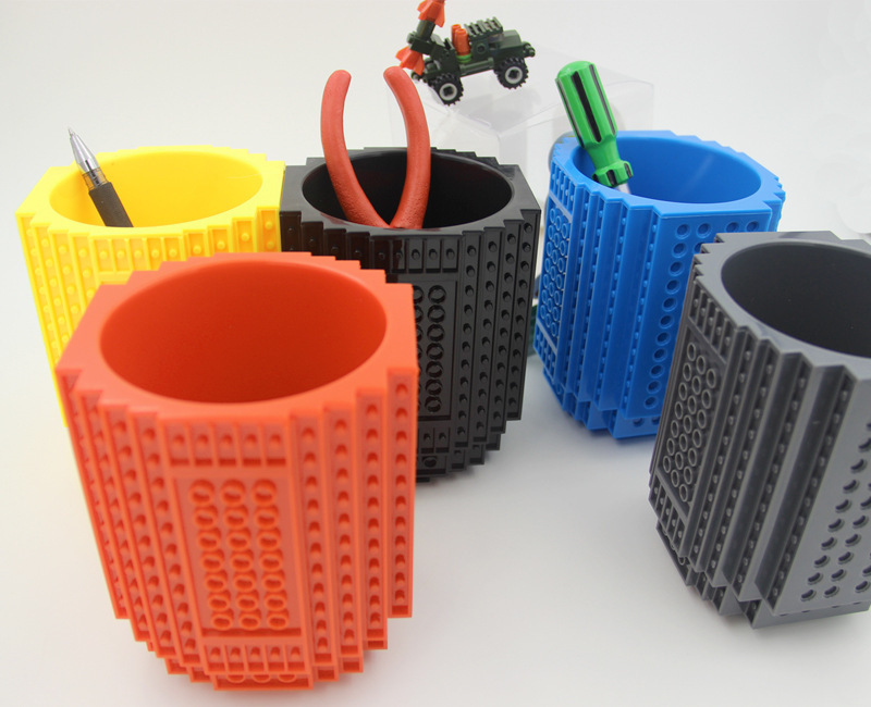 New LEGO Bulid on Brick Desk Tidy,Pencil Holder With Strong DIY