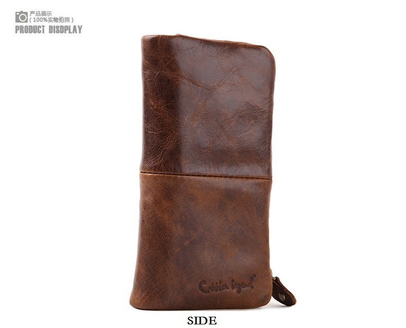 Hot Sales 2015 New Brand Men's Casual Long Wallet Genniune Leather