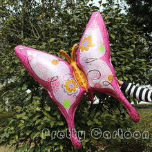 Large 39inch butterfly foil balloons pink helium balloon happy birthday party supplies for wedding party decoration balls