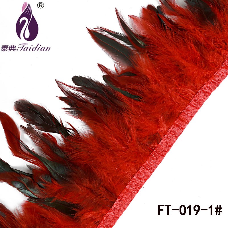 Red Rooster Feather Trimming