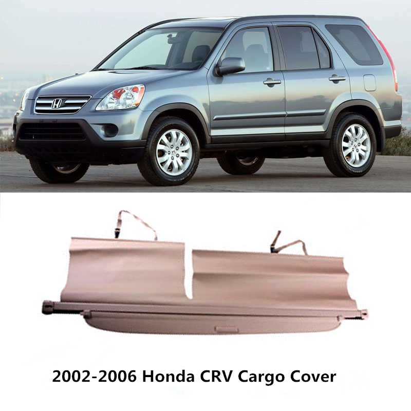 Boutique Rear Trunk Security Shield Cargo Cover trunk shade security cover for Honda CRV 2002 2003 2004 2005 2006(Black, beige)