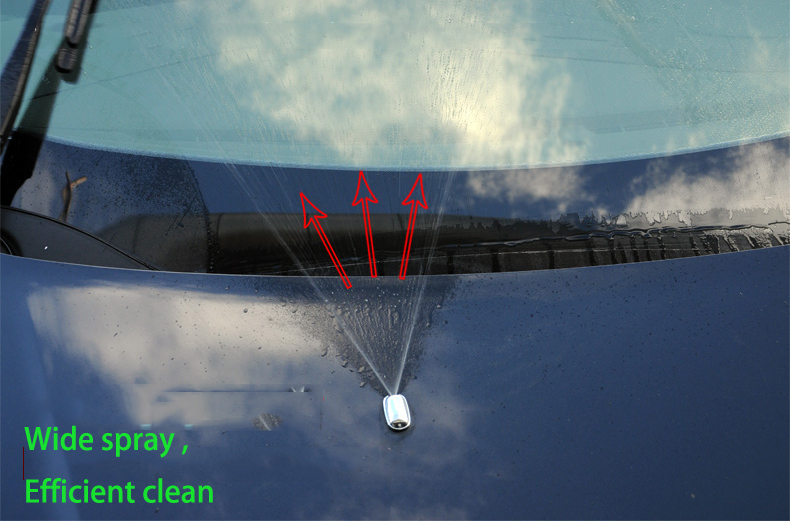 Car windshield wiper nozzle with heat wide spray washer jet water