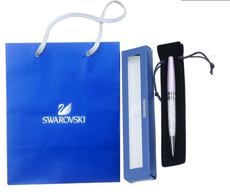 Swarovski crystal pen Metal Ballpoint Pen With gift box pouch and bag diamond Wedding Gift Office School Supplies