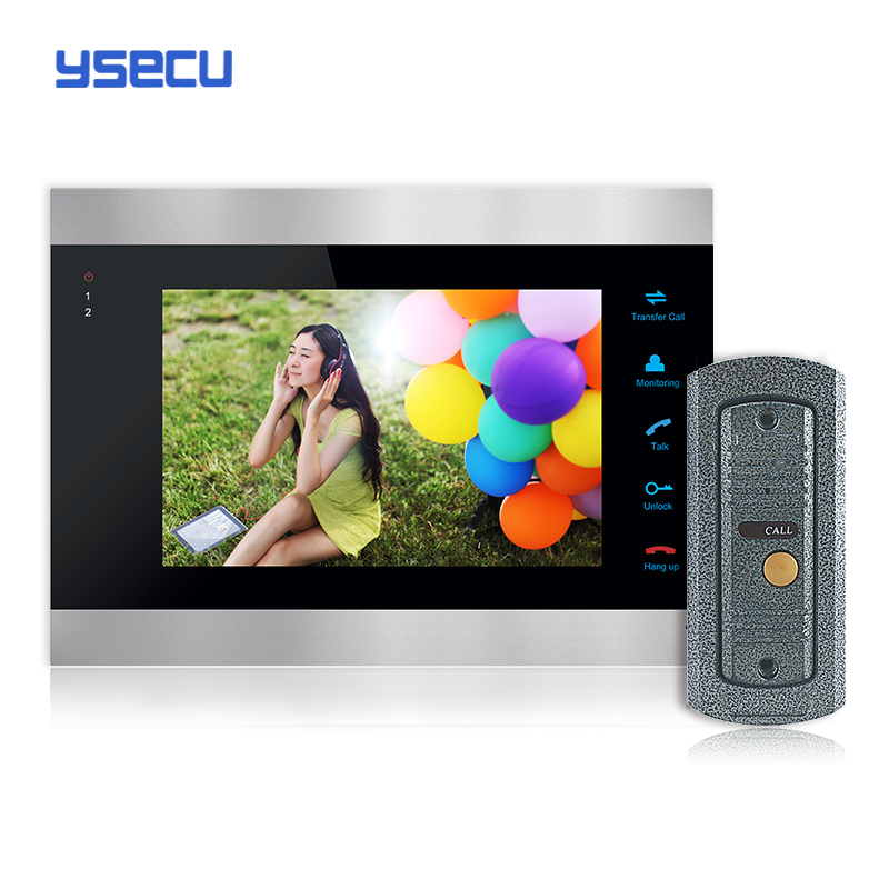 Buy Monitor Get Doorbell free YSECU 7 Inch Color LCD Video Door Phone Intercom System Door Release Unlock Doorbell Camera Free